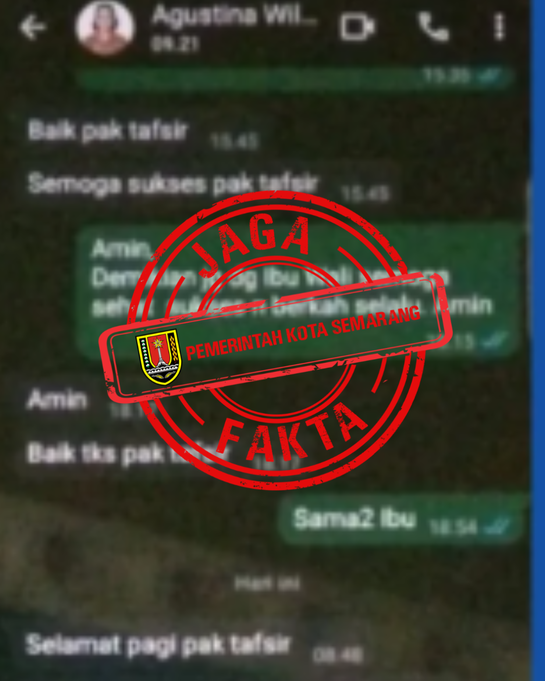 [HOAKS : Penipuan Menggunakan Foto dan Identitas Walikota Semarang